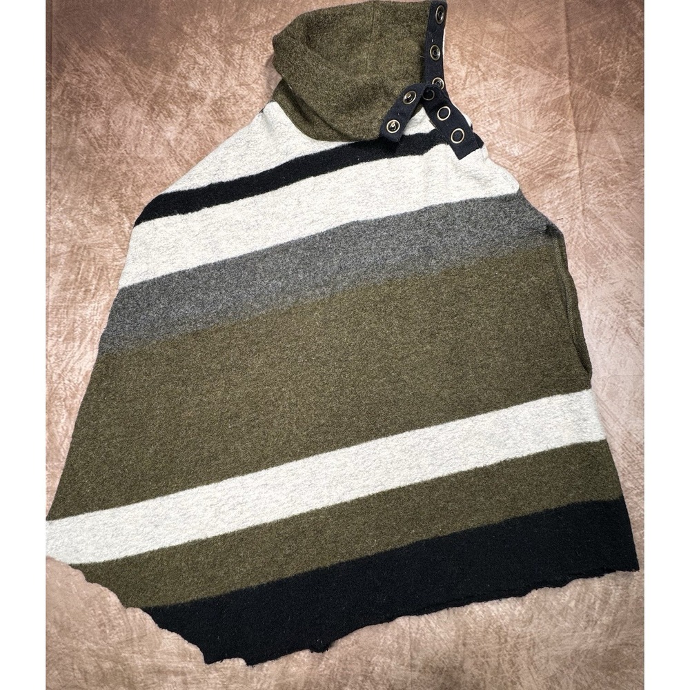 Tabitha Women's Asymmetrical Wool Blend Sweater Vest Shawl Pancho Size Medium